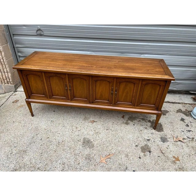 White and walnut credenza best sale