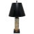 Black Midcentury Modern Black Gold Glass Brass Table Lamp Organic Modern Design For Sale - Image 8 of 11