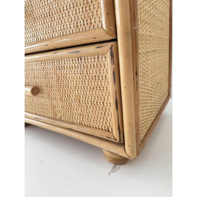 Vintage Rattan Wicker 6-Drawer Dresser, 1960s For Sale - Image 13 of 14