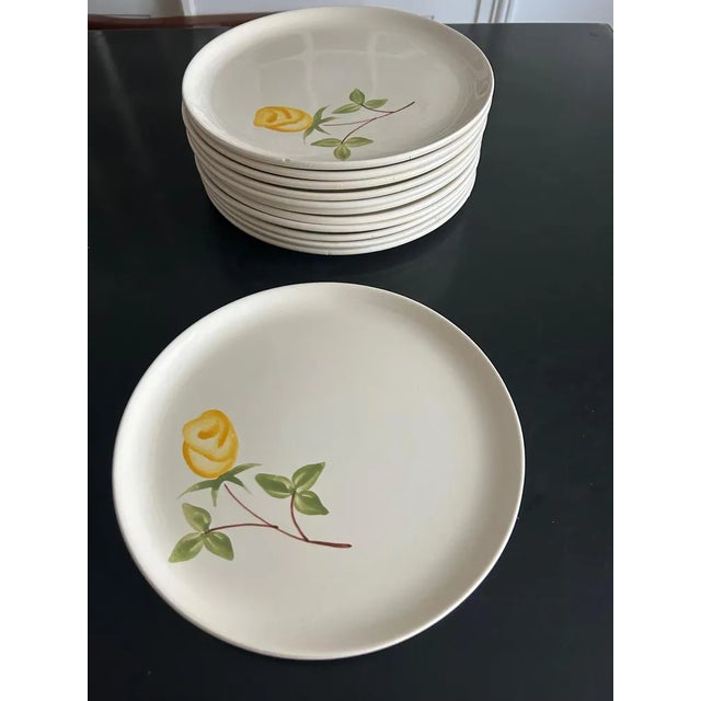 Mid-Century Modern Bouton de Rose Tableware Set in Earthenware from Niderviller, 1950s, Set of 13 For Sale - Image 3 of 11