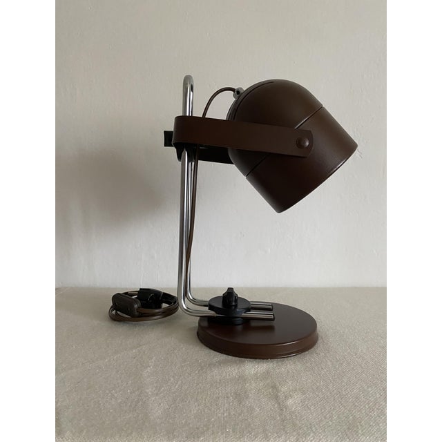 Vintage Space Age Adjustable Brown Spotlight Table Lamp, 1980s For Sale - Image 11 of 12