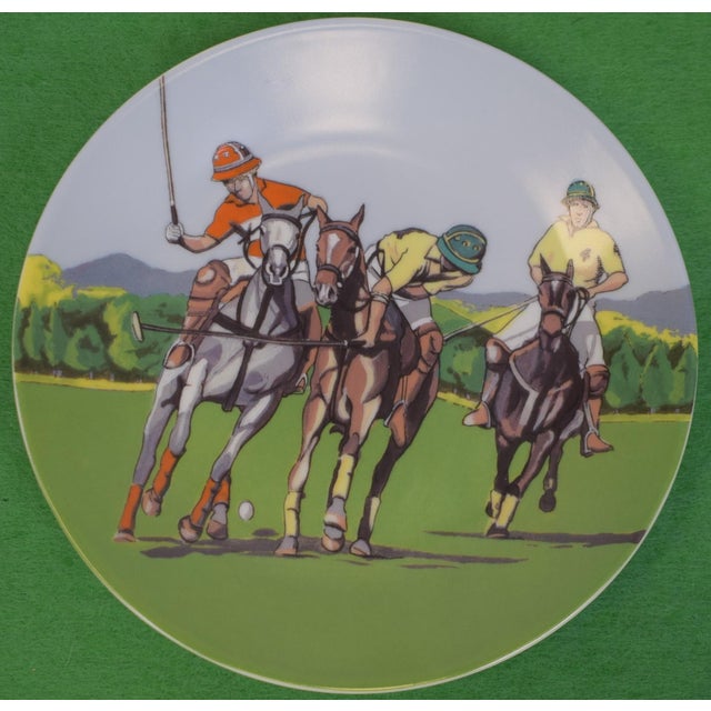 Traditional Set X 6 French Limoges 6"d Plates W/ Polo Match Scenes For Sale - Image 3 of 9
