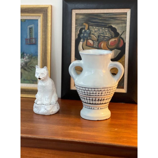 Vintage French Ceramic Vase with Handles by Roger Capron, 1950s For Sale - Image 3 of 18