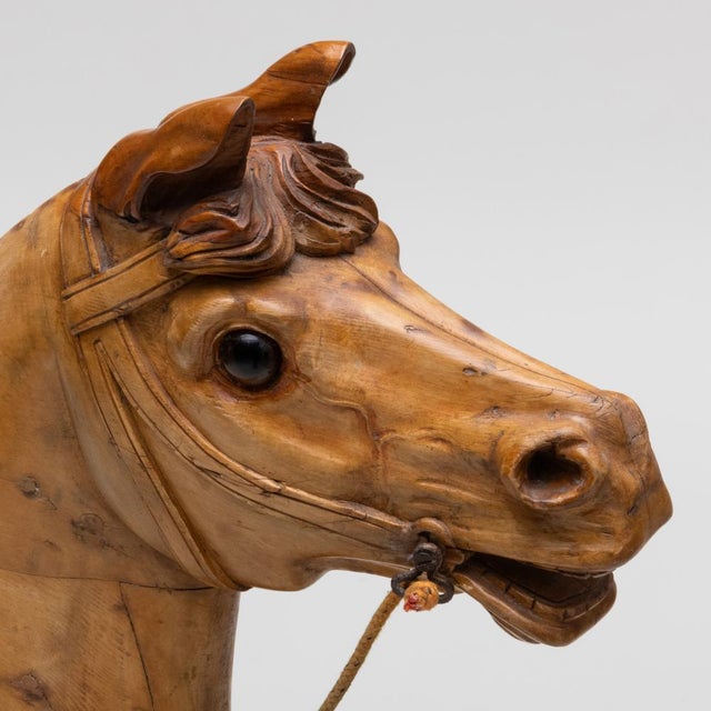Antique Victorian Carved Pine Carousel Horse For Sale - Image 9 of 12