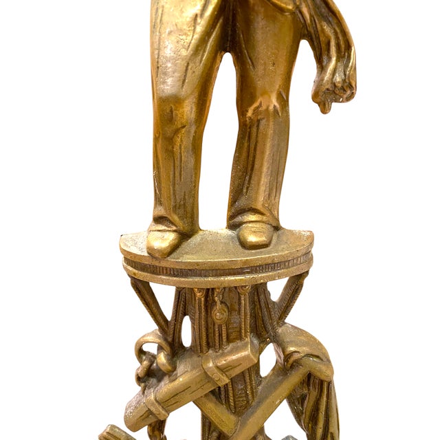 Metal Early 20th Century French Gilt Bronze Umbrella Stand 26"h Nautical Sailor Anchor Decor Antique For Sale - Image 7 of 17