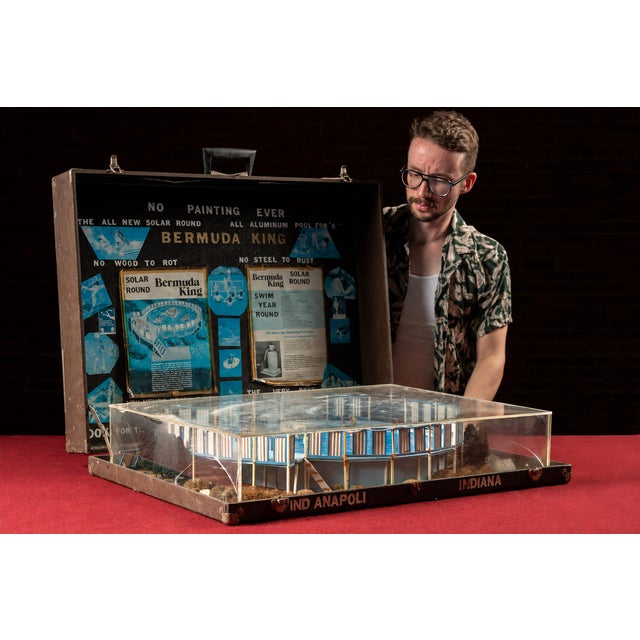 c. 1960s-1970s; Bermuda King, Inc. - Indianapolis, IN Salesman's portable display case with miniature swimming pool model...
