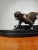 Beautiful sculpture of a panther in movement in bronze on black marble. Excellent condition. Black patina. This piece is...