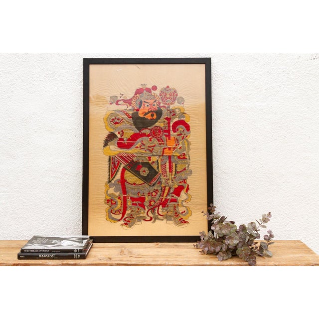 Vintage Framed Door God Print, Warrior Guardian For Sale - Image 10 of 10