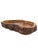 A striking hand-carved olive wood serving tray, crafted from a single piece of wood and finished with a natural live edge....