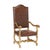 Pair of Louis XIV Armchairs in Tooled Leather and Gilt Wood, Late 18th C. For Sale - Image 4 of 18