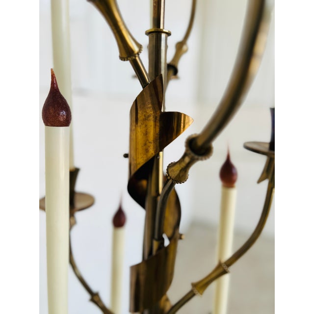 Rare, Italian Mid Century Stilnovo 10-Light Brass & Marble Floor Lamp C. 1960 For Sale - Image 10 of 12