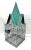 Vintage Architectural Metal Birdcage With Green Patina Roof For Sale - Image 4 of 11