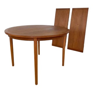 Vintage Danish Round Teak Table, 1950s For Sale