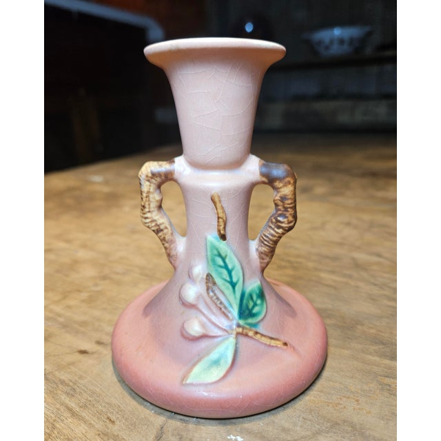 Art Deco 1940s Roseville Snowberry Candle Holder For Sale - Image 3 of 8