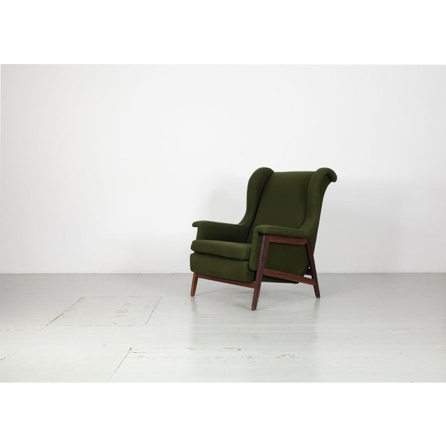 Gianfranco Frattini Italian Wing Chair, 1960s For Sale - Image 4 of 18