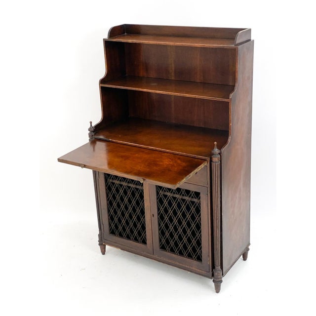 19th Century Antique English Mahogany Server Chiffonier Display Cabinet For Sale - Image 5 of 13