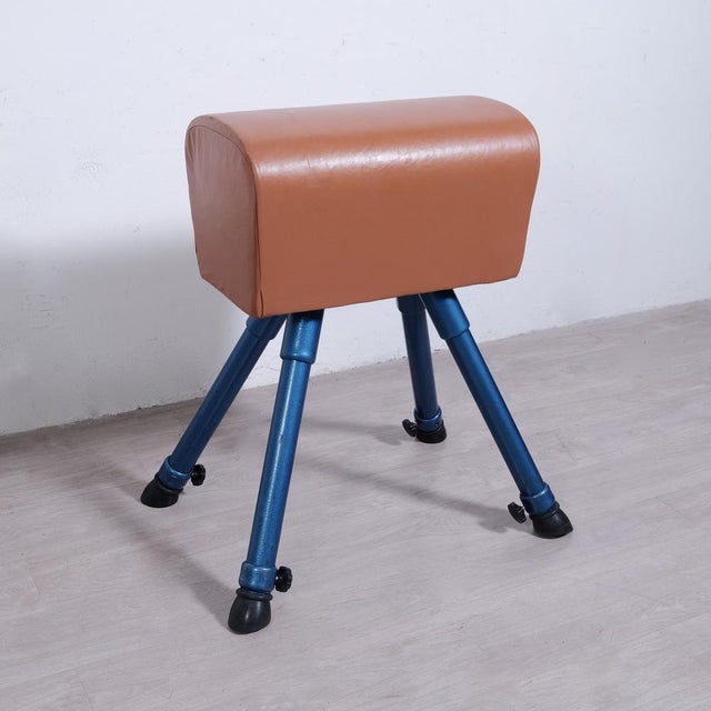 Vintage Height-Adjustable Leather Gym Stand, 1980s For Sale - Image 12 of 18