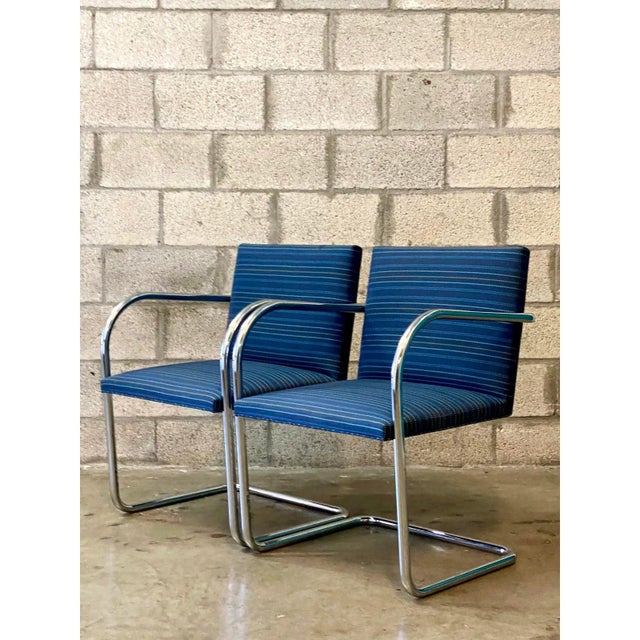 Mid-Century Modern Vintage Midcentury Knoll Tubular Brno Chairs - A Pair For Sale - Image 3 of 8