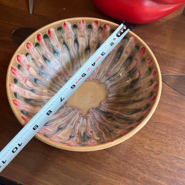 1970s 1970s Peacock Ceramic Mid Century Bowl For Sale - Image 5 of 9