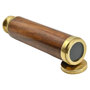 Vintage Bronze & Wood Telescope, Early 20th-Century