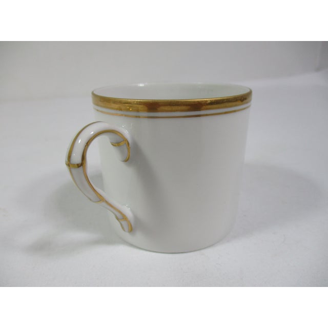 1970s Fitz & Floyd White and Gold Cups and Saucers Set- 8 Pieces For Sale - Image 9 of 9