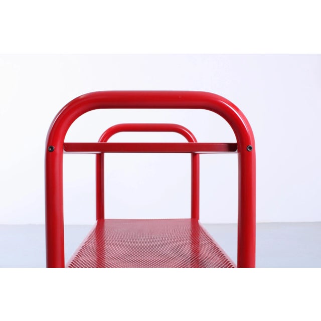 Postmodern Red Metal Trolley from Habitat, 1980s For Sale - Image 4 of 13