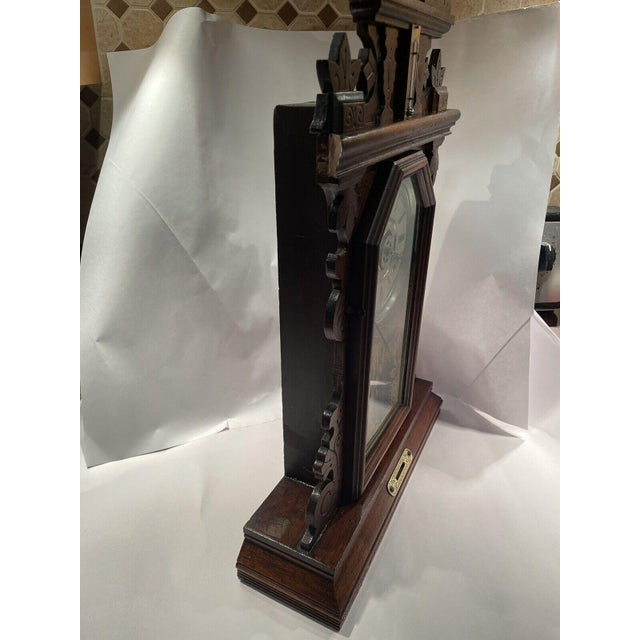 Ingraham “Pansy” Victorian Mantel Clock With Alarm & Thermometer Chairish