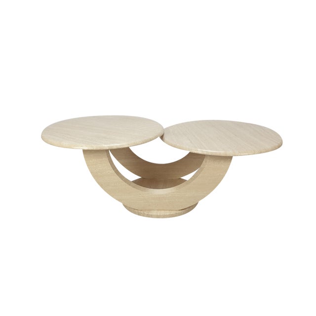 Italian Travertine Coffee Table, 1980s For Sale