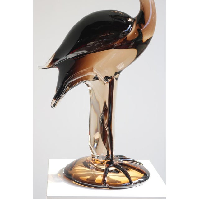 Mid-Century Modern Murano Glass Flamingo Sculpture by Franco Bottaro, 1960s For Sale - Image 3 of 11