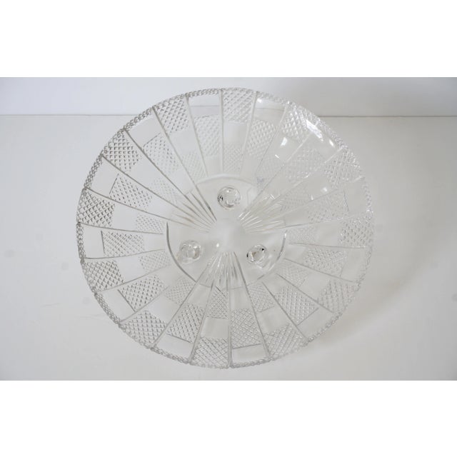 1930s Art Deco 1930s Footed Serving Platter in Cut Lead Crystal Geometric Pattern For Sale - Image 5 of 12
