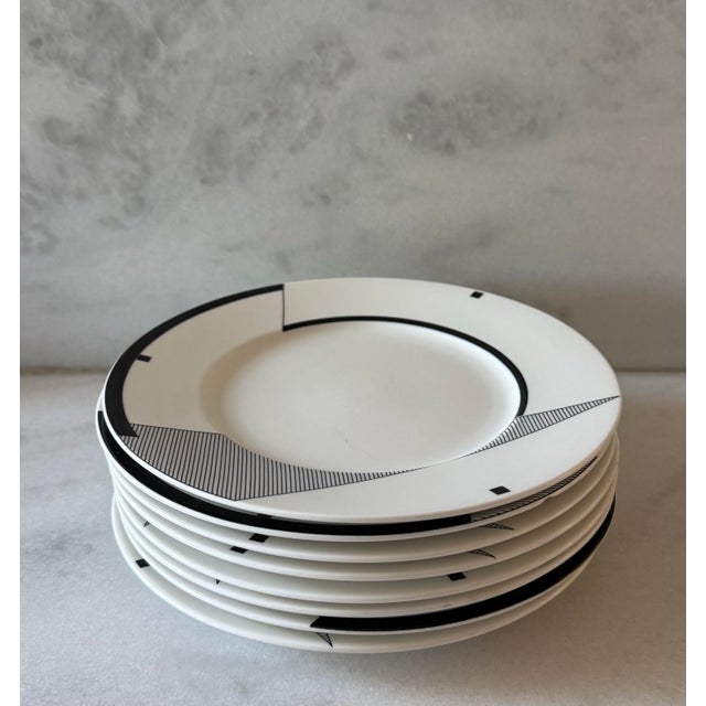 Set of 8 vintage porcelain small plates in the Angles pattern by Christopher Stuart (Optima line, pattern HK200),...