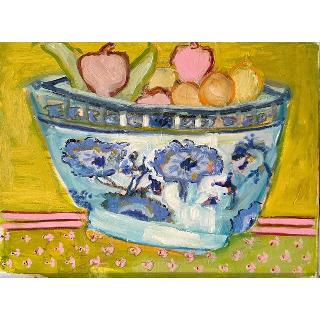 "Bowl of Fruit" Original Colorful Painting by Shann Spishak For Sale In Seattle - Image 6 of 6