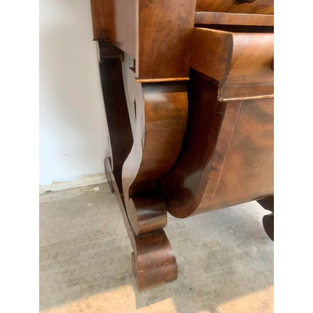 Wood American Empire Mahogany Drop Leaf Work Table Side Cabinet For Sale - Image 7 of 12