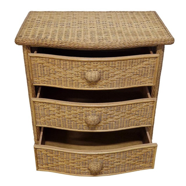 Wood Rattan and Bamboo Dressers, 1950s, Set of 2 For Sale - Image 7 of 9