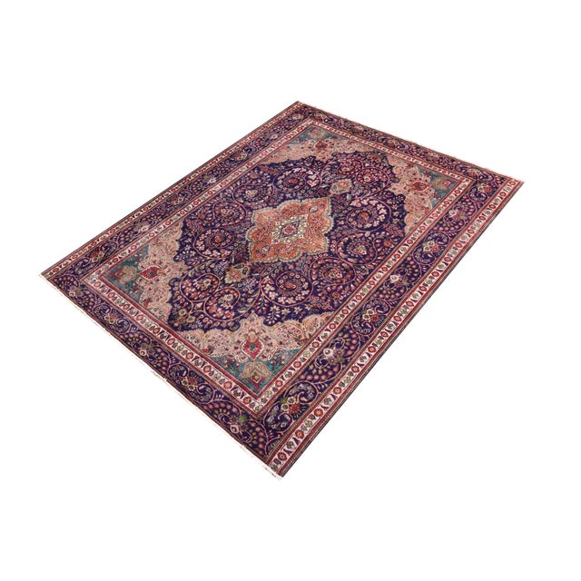 Shabby Chic Shabby Chic Persian Kashan Blue/Beige Wool Rug - 8'3'' X 11'2'' For Sale - Image 3 of 10