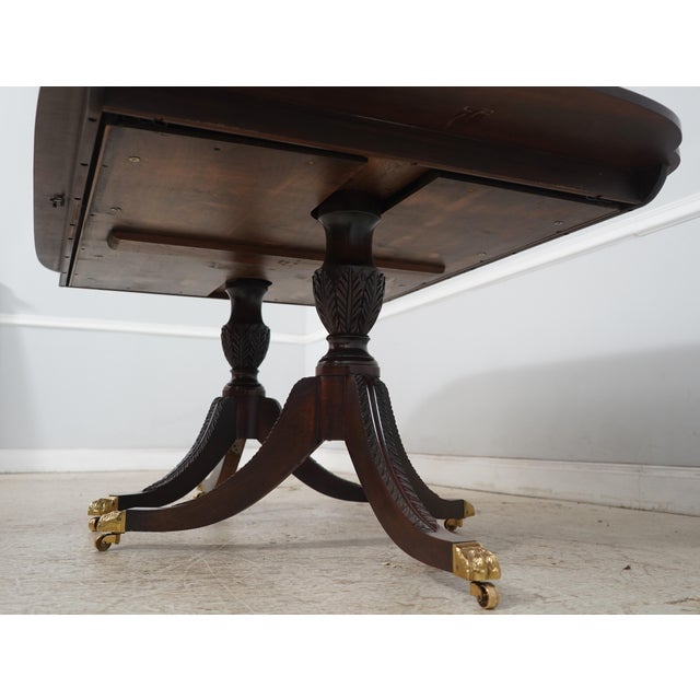 Wood Stickley Flame Mahogany Double Pedestal Dining Table For Sale - Image 7 of 18