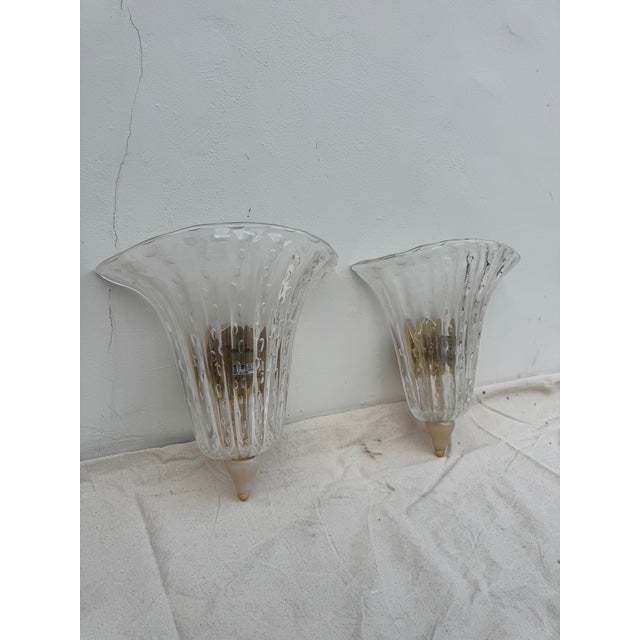 1980s Barovier & Toso Murano Glass Sconces - 2 For Sale - Image 11 of 18
