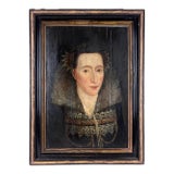 Late 16th Century Elizabethan Portrait of a Woman in Pearls For Sale
