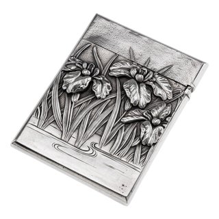 Antique 20th Century Japanese Meiji Silver Card Case, 1900s For Sale