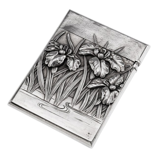 Antique 20th Century Japanese Meiji Silver Card Case, 1900s For Sale