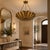 Not Yet Made - Made To Order Gold Shell Pendant Chandelier Light, Modern Coastal Ceiling Fixture, Elegant Gold Decor for Living Room or Dining Area For Sale - Image 5 of 14