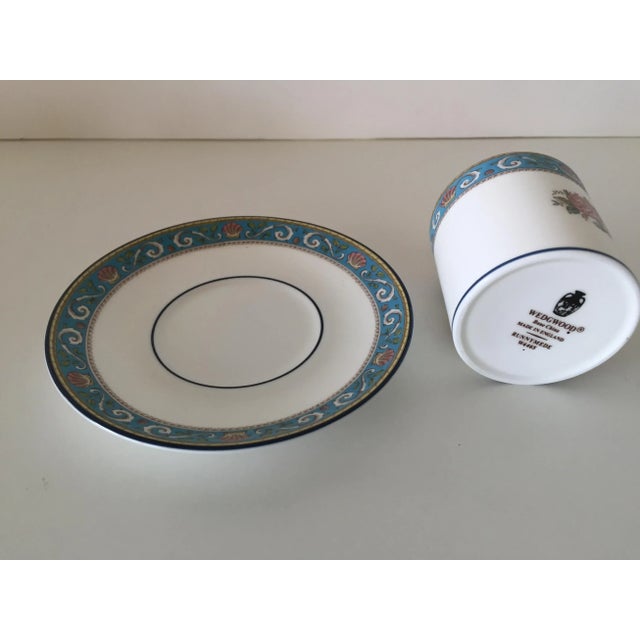 Vintage Wedgwood "Turquoise Runnymede" Demitasse Cups & Saucers Set- 16 Pieces For Sale In San Diego - Image 6 of 9