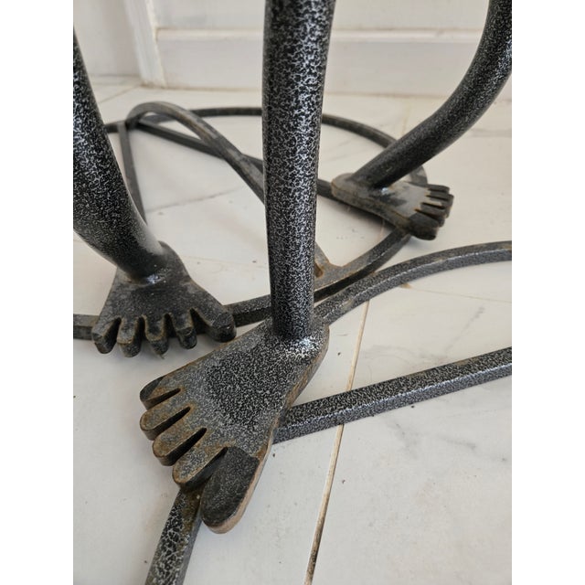 He/She Sculptural Postmodern Metal Bistro Set – Attributed to Rockledge Studios (Unsigned) For Sale In Tampa - Image 6 of 14