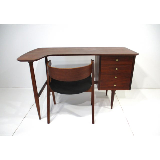 Arne Vodder Styled Mid Century Desk With Allan Gould Chair For Sale - Image 12 of 12