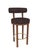 Contemporary Collector Modern Moca Bar Chair in Tricot Dark Brown Fabric and Smoked Oak by Studio Rig For Sale - Image 3 of 6
