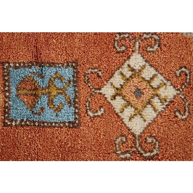 Pumpkin Tribal Pumpkin Orange Vintage Caucasian Kazak Rug For Sale - Image 8 of 13
