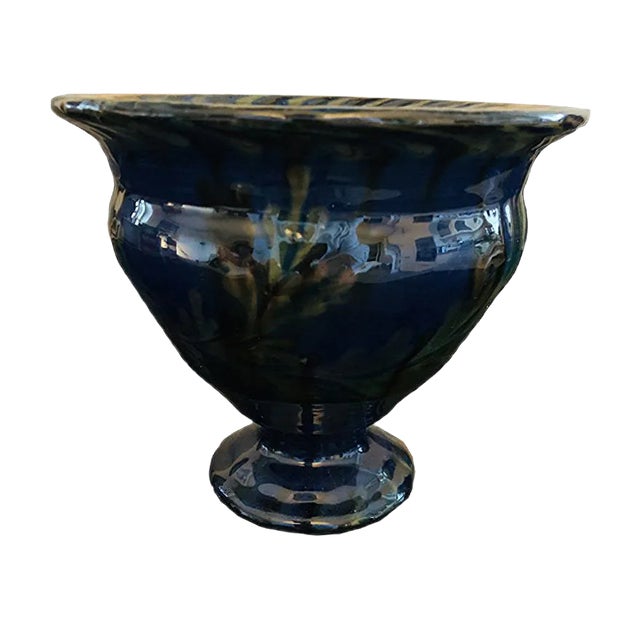 Black & Blue Glazed Vase from Kähler, 1920s For Sale