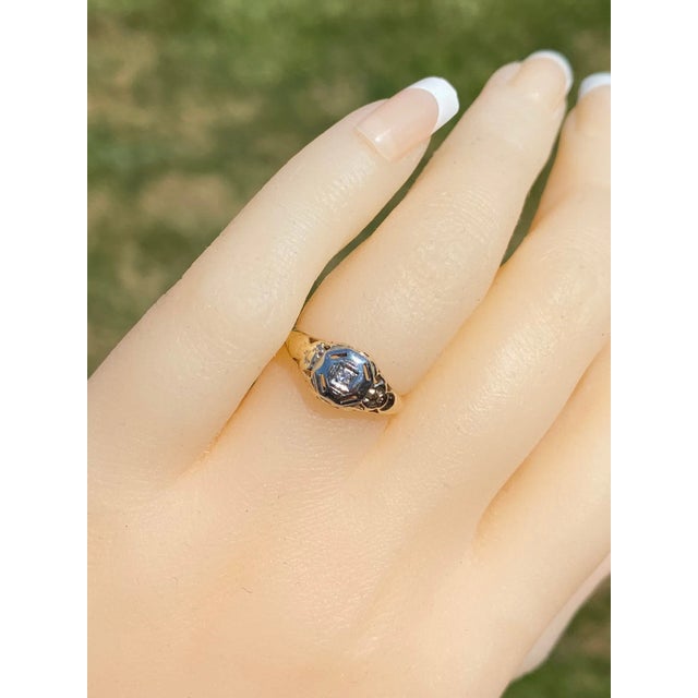 The Escambra: Antique Yellow Gold Filigree Engagement Ring For Sale - Image 9 of 10