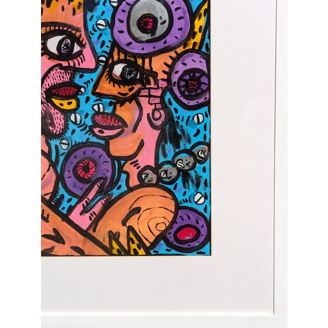 2010s Richard Fluhr "How Old Are You?" Contemporary Colorful Pink and Blue Figurative Abstract, 2014 For Sale - Image 5 of 9