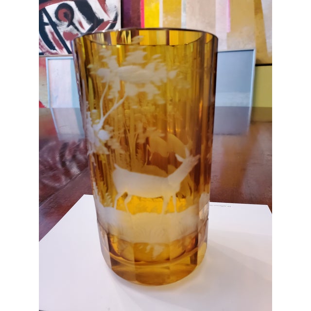 Antique Bohemian Glass Moser Deer Goblet For Sale - Image 11 of 12